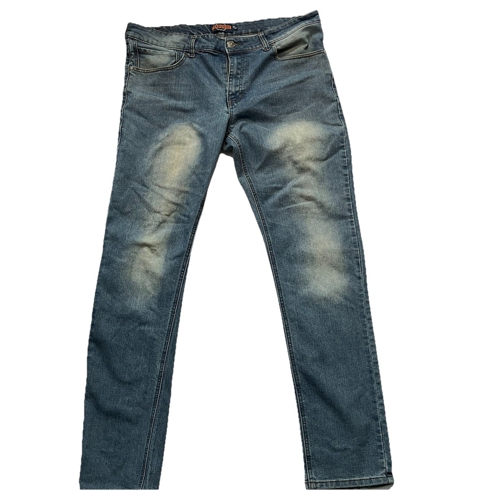 Ferruche Jeans Men's 36x34 Blue Medium Wash Slim‎ Fit Tapered Leg Jeans